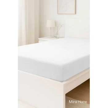 Çift Kişilik Düz Penye  &#37;100 Pamuklu Lastikli Çarşaf 180X200 Newsheet Beyaz