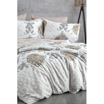 Çift Kişilik Nevresim Takımı Pamuklu Bej Asalet