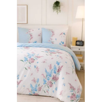 Çift Kişilik Pamuklu Nevresim Takımı Krizantem Desenli