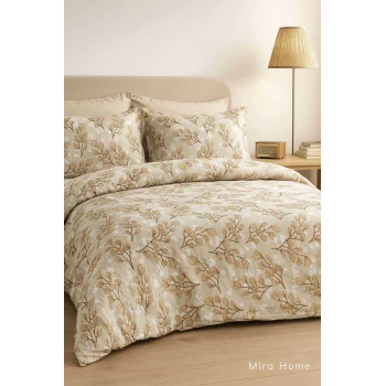 Çift Kişilik Pamuklu Nevresim Takımı Yaprak Desenli