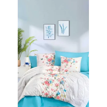 Çift Kişilik Ranforce Nevresim Takımı &#37;100 Pamuklu Butterfly