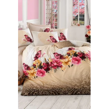 Çift Kişilik Ranforce Nevresim Takımı &#37;100 Pamuklu Çalıkuşu