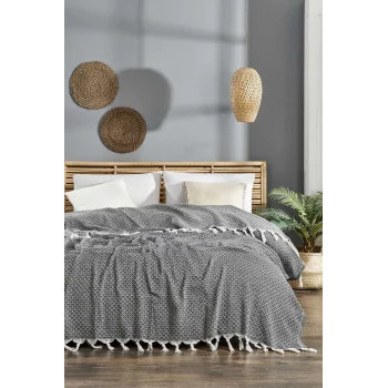 Çift Kişilik Yatak Pikesi Deniz Antrasit 200 x 230 Cm