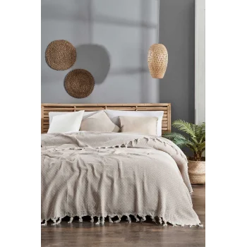 Çift Kişilik Yatak Pikesi Deniz Bej 200 x 230 Cm
