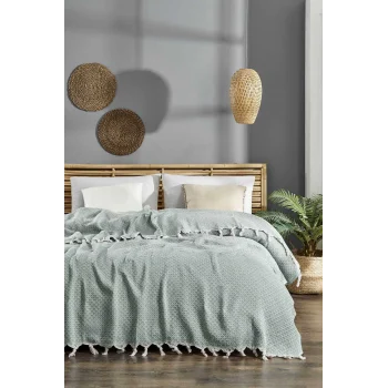 Çift Kişilik Yatak Pikesi Deniz Yeşil 200 x 230 Cm