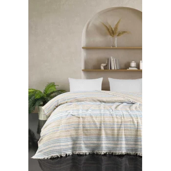 Çift Kişilik Yatak Pikesi Güneş Bej 200 x 230 Cm