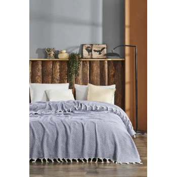 Çift Kişilik Yatak Pikesi Yelda Mavi 200 x 230 Cm