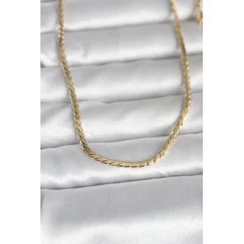 CM 14K Gold Renk Yassı Model 60 cm Kadın Kolye
