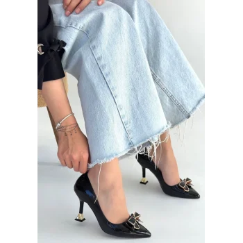 Coby Siyah Rugan Topuklu Ayakkabı