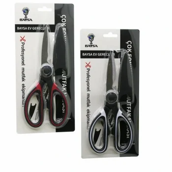 Çok Amaçlı 4ın1 Mutfak Makası 20cm -kıracak - Açacak- Kesici - Makas - (makas Ağzı Plastik Kılıf Kapak)