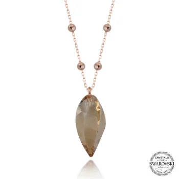 Luz&Pos Crystal Taşlı Rose Top Zincir Gümüş Kadın Kolye