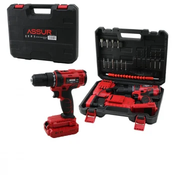 Darbeli Kırmızı Şarjlı - Yedek Batarya Matkap Seti Çantalı Ld18