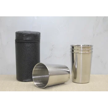 Deri Kılıflı 4lü Shot Bardak