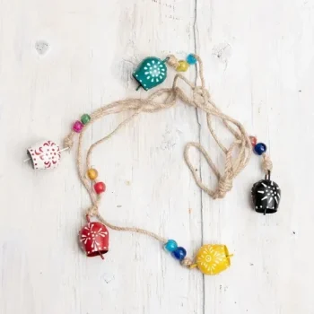 Desenli 4lü Çan Süs Seti