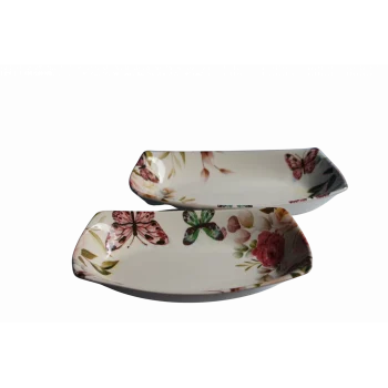 Dijital Baskılı 2li Dikdörtgen Kayık Tabak