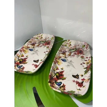 Dijital Baskılı 2li Dikdötgen Servis Tabağı 32cm 29cm