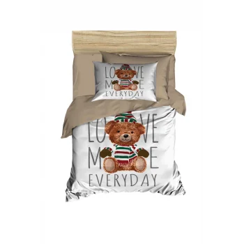 Dijital Baskılı 3d Pamuklu Yenidoğan Bebek Nevresim Takımı Love Me Everyday