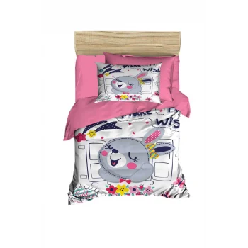 Dijital Baskılı 3d Pamuklu Yenidoğan Bebek Nevresim Takımı Wish Rabbit