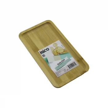 Dikdörtgen Ahşap Bambu Servis Sunum Tepsi - Tahtası Mini Tepsi 25 X 14 X 1.4cm