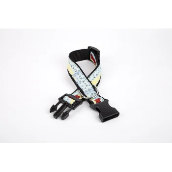 Doggie Pati Desenli Dokuma Köpek Boyun Tasması 3 cm x 36-60 cm Siyah