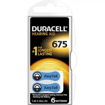 Duracell 675 İşitme Cihaz Kulak Pili 6 Parça  1 Kutu