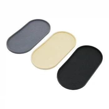 Düz   Oval   Renkli Silikon  Yağdanlık - Sabunluk Altlık  12 X 24.5cm