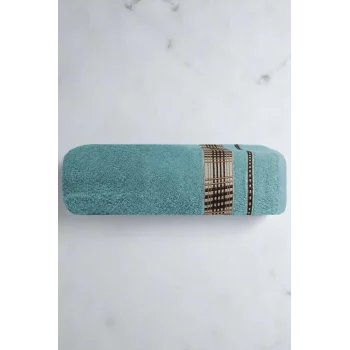 Ekose Desenli &#37; 100 Pamuk Banyo Havlusu 70x140 Cm Yeşil