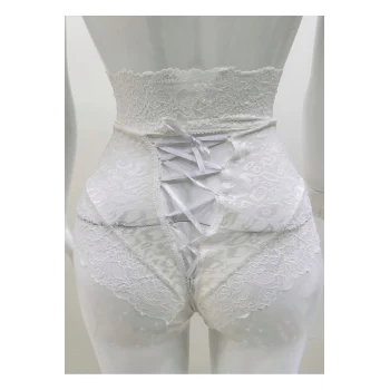 Ekru Dantelli Yüksek Bel Külot Venüs-k1012