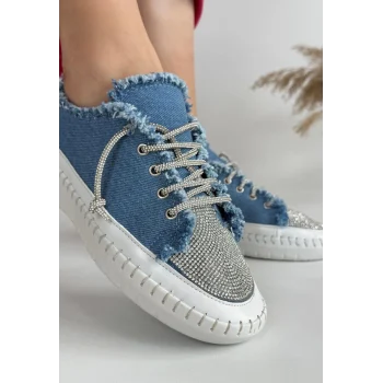 Enber Mavi Kot Bağcıklı Spor Ayakkabı