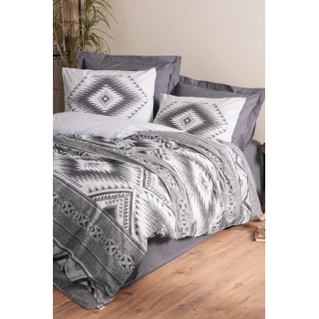 Ethnic Çift Kişilik Nevresim Takımı Delos Antrasit