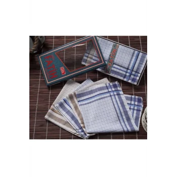 Fatih Kutulu 40x40 cm Düzine 12 Adet Kumaş Mendil FM 04