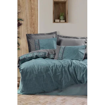 Folk Art Çift Kişilik Nevresim Takımı Erna Petrol