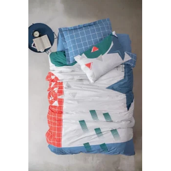 Genç Odası Tek Kişilik Nevresim Takımı Astral Denim