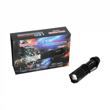 Gold Orıon Km-106 Zoomlu El Feneri Fişli Pil Şarj Cihazlı Siyah Metal Kasa 12.5cm 3000 Lumen