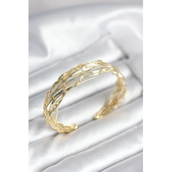 Gold Renk Pirinç Vintage Kadın Bileklik