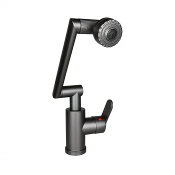 Gri - 1080 Derece Dönebilen Çok Fonksiyonlu Musluk Batarya Ktx-3308