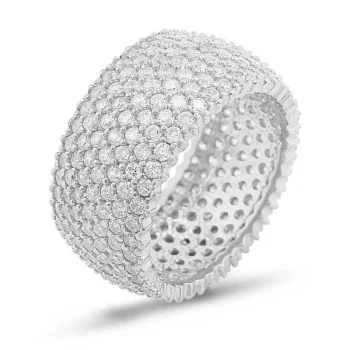 Luz&Pos Gümüş 7 Sıra Tamtur Bayan Alyans Yüzük