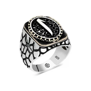 Luz&Pos Gümüş Elif Oval Erkek Yüzük