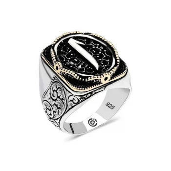 Luz&Pos Gümüş Elif Oval Erkek Yüzük