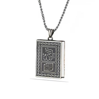 Luz&Pos Gümüş Kare İçi Açılabilen Muhammed Muskalık Kolye