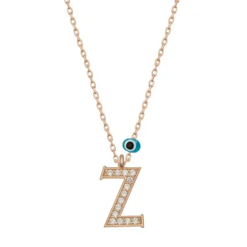 Luz&Pos Gümüş Nazar Rose Z Harfi Kadın Kolye