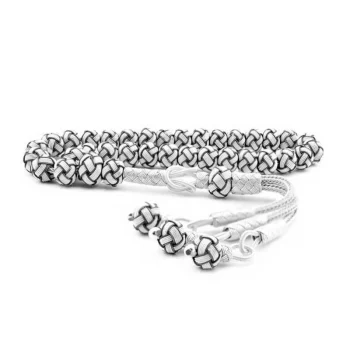 Luz&Pos Gümüş Siyah Beyaz Trabzon Kazaziye Tesbih