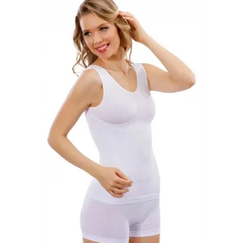 Jakarlı Kalın Askılı Bayan Atlet 14005 -Beyaz