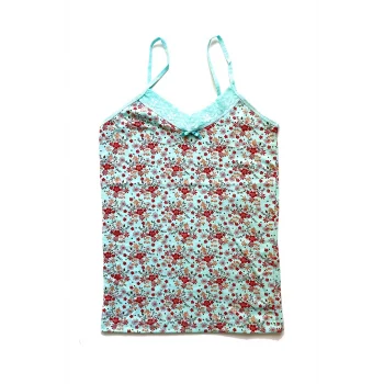 Kadın Askılı Desenli Atlet Dantelli Empirme Pamuklu Penye D5