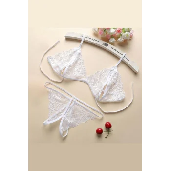 Kadın Beyaz Dantelli Sütyen Külot Takımı – Modern, Konforlu ve Günlük Kombinlere Uygun