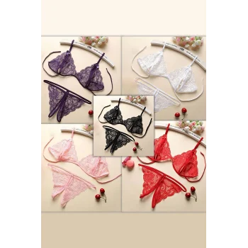 Kadın Dantelli Sütyen Külot Takımı 5li Set