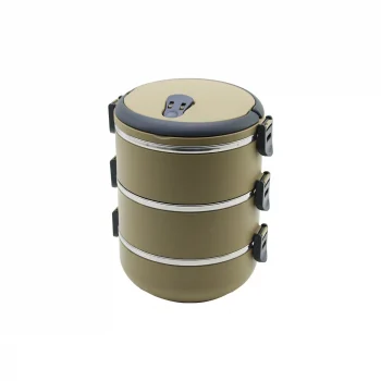 Kahverengi 3lü Sefer Tası Saklama Kabı 1.8lt