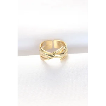 Kalın Gold Renk Ayarlanabilir Yüzük