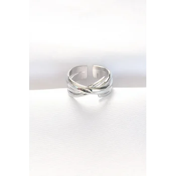 Kalın Silver Renk Ayarlanabilir Yüzük