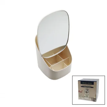 Kanguru Makyaj Organizer - Takılık Ayarlı Ayna=21x28cm - 9-bölmeli Org.=tbn:16.5x19 Y:8-15-22cm